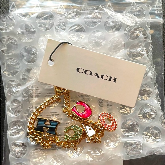 Coach Gold Bracelet with Colorful Enamel Charms - Picture 2 of 5